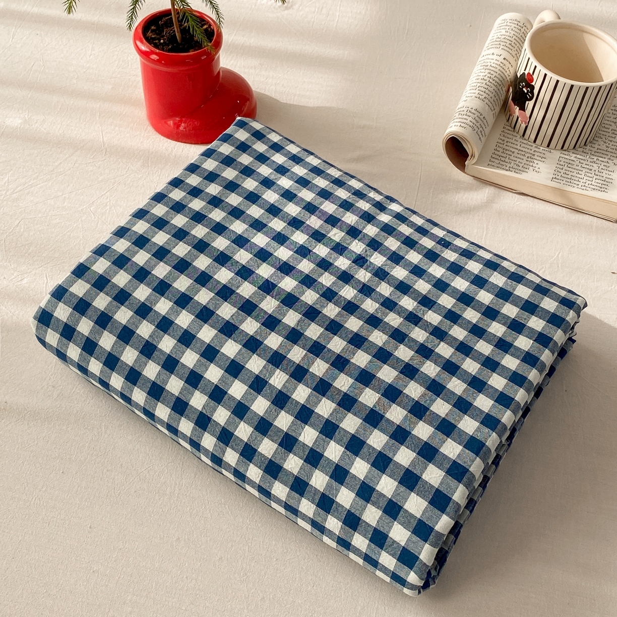 91家纺网 家纺一手货源 找家纺 对白 2026新款全棉纯棉色织水洗棉单枕套枕套单件-冰川孤岛系列 海上孤岛-蓝