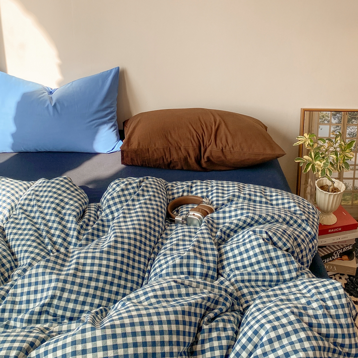 91家纺网 家纺一手货源 找家纺 对白 2026新款全棉纯棉色织水洗棉单枕套枕套单件-冰川孤岛系列 海上孤岛-蓝