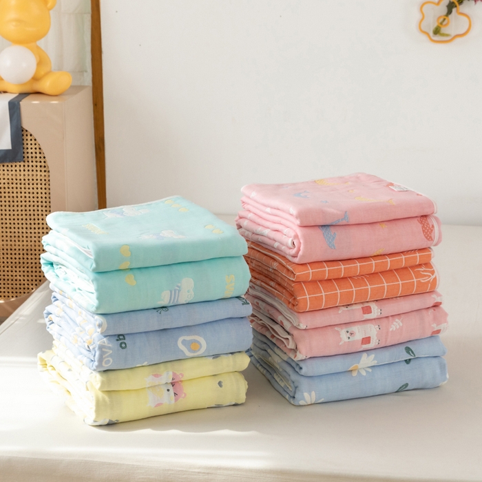 91家纺网 家纺一手货源 找家纺 （总）朴尔家纺-毛巾被 2026新款卡通系全棉六层纱毛巾被