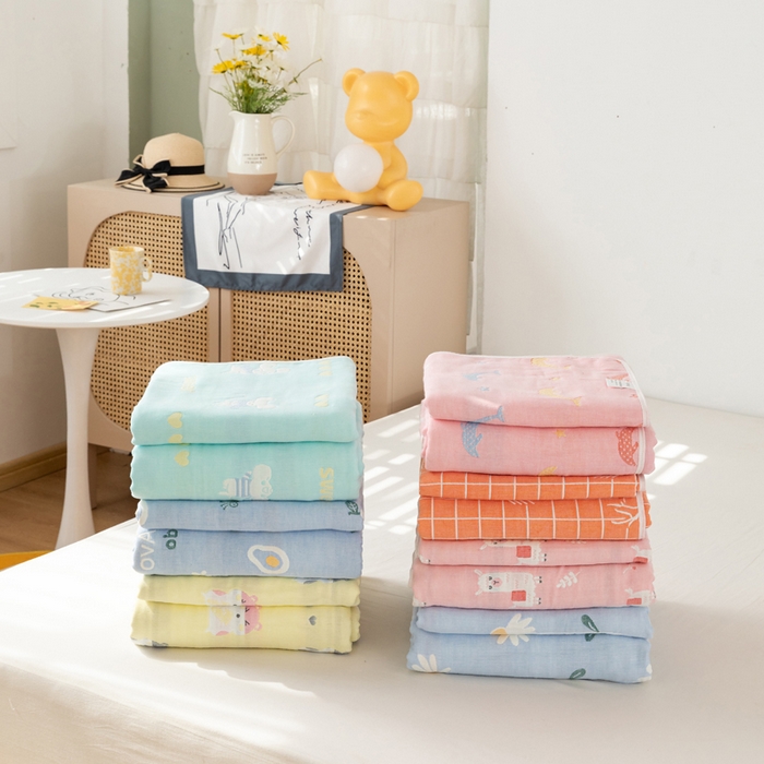 91家纺网 家纺一手货源 找家纺 朴尔家纺-毛巾被 2026新款卡通系全棉六层纱毛巾被 组合图（仅供展示不可下单）