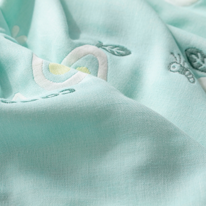 91家纺网 家纺一手货源 找家纺 朴尔家纺-毛巾被 2026新款卡通系全棉六层纱毛巾被 水果乐园-绿