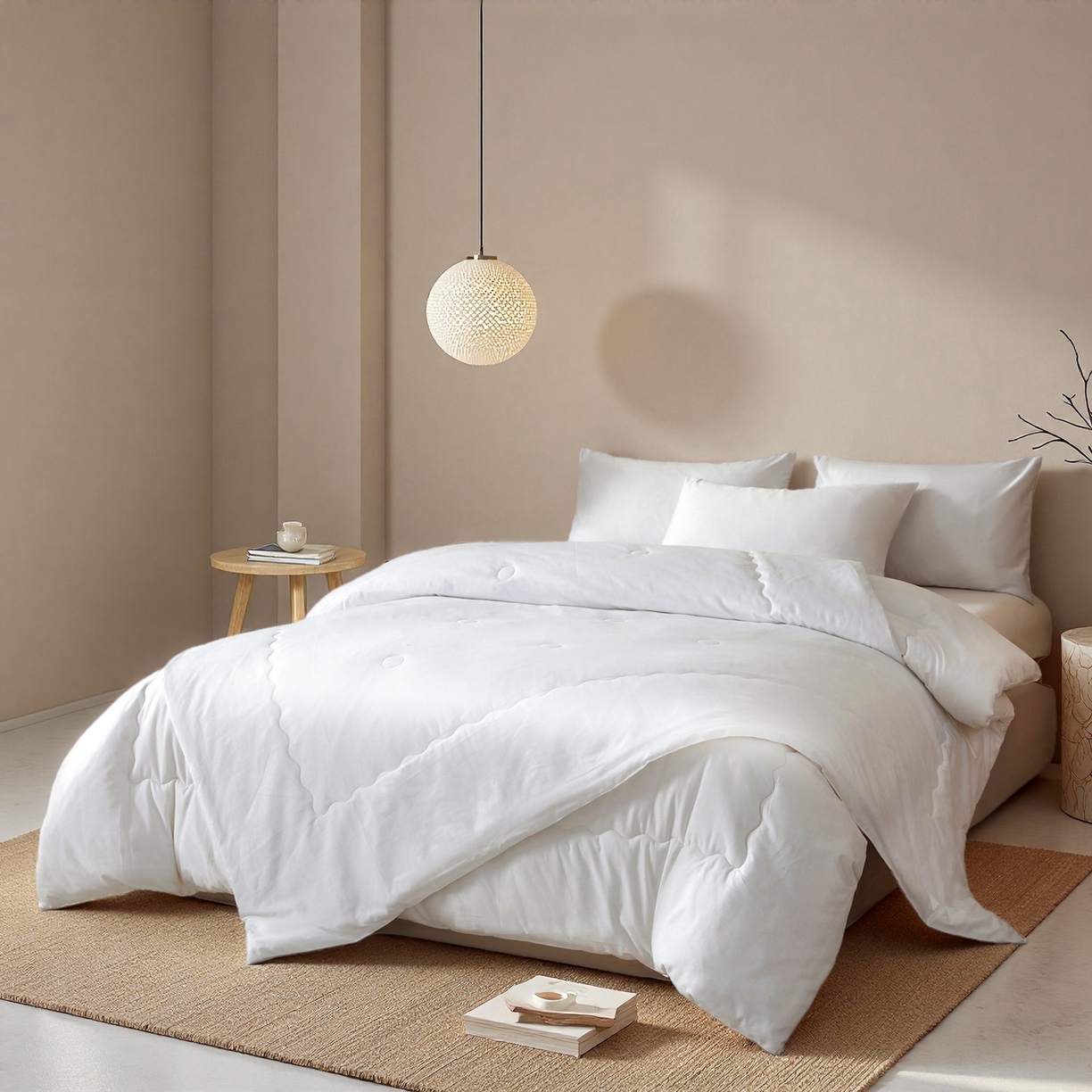 旺旺工厂店 2026新款高支高密水洗棉子母被被冬被春秋棉被子学生被芯夏被空调被 子母被-场景二