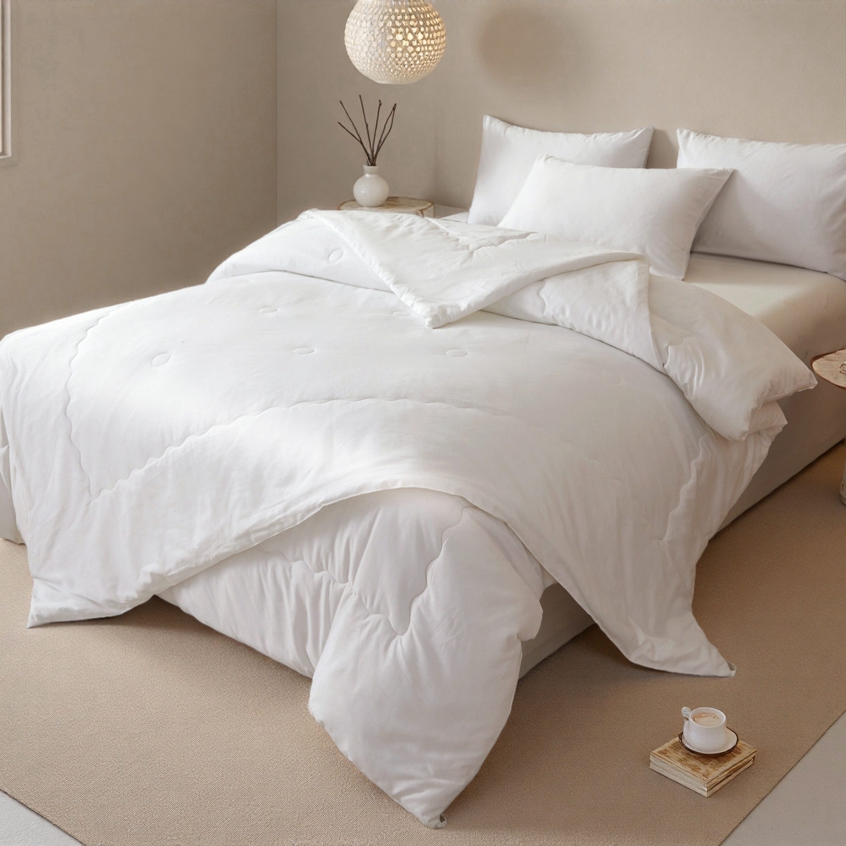 91家纺网 家纺一手货源 找家纺 旺旺工厂店 2026新款高支高密水洗棉子母被被冬被春秋棉被子学生被芯夏被空调被 子母被-场景二