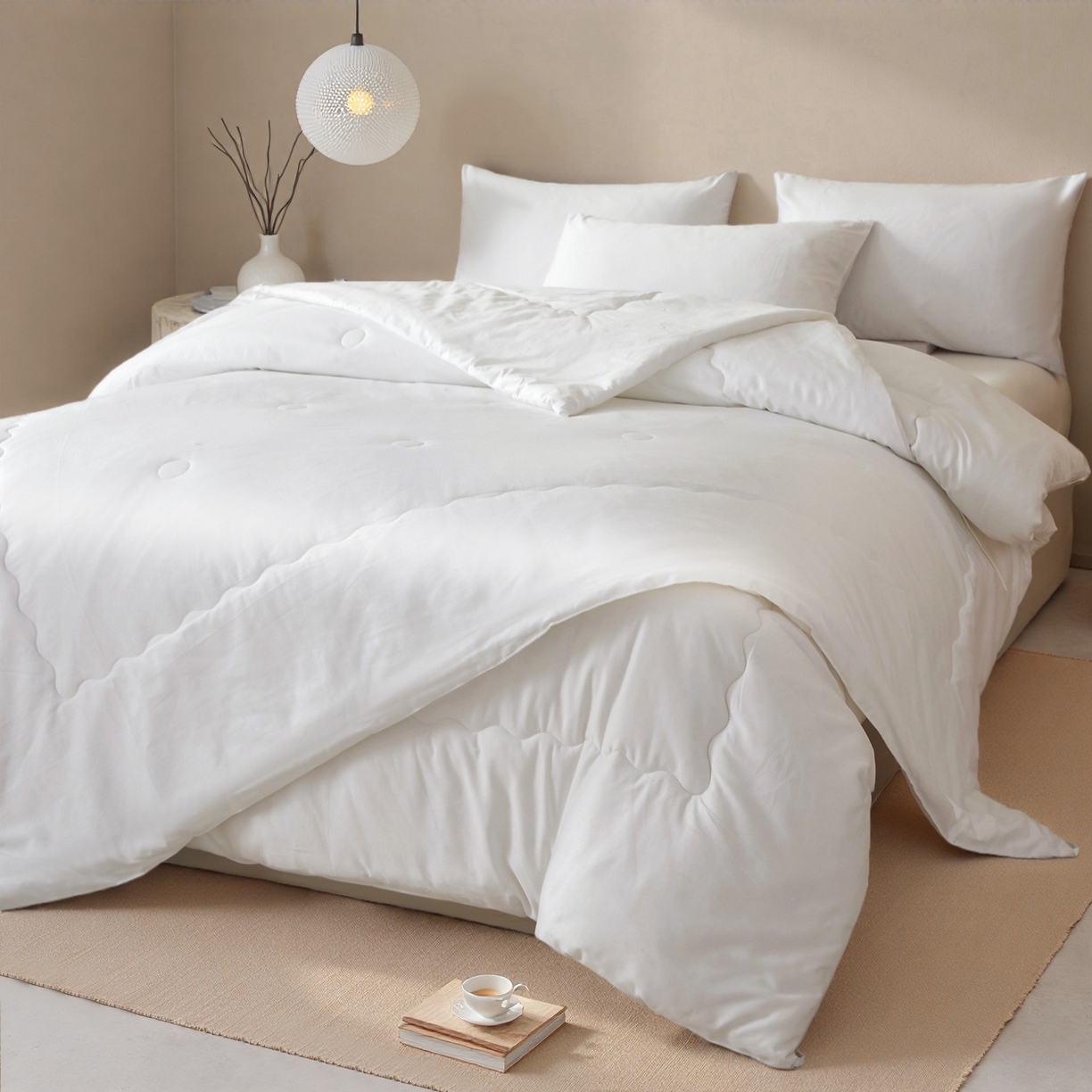 91家纺网 家纺一手货源 找家纺 旺旺工厂店 2026新款高支高密水洗棉子母被被冬被春秋棉被子学生被芯夏被空调被 子母被-场景二