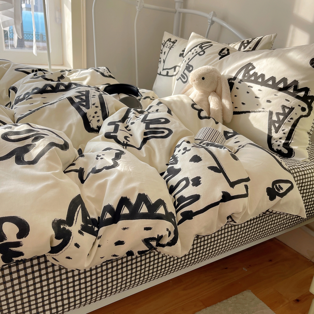 91家纺网 家纺一手货源 找家纺 （总）桃子家居 2026新款纯棉13070小清新卡通少女可爱全棉系列四件套