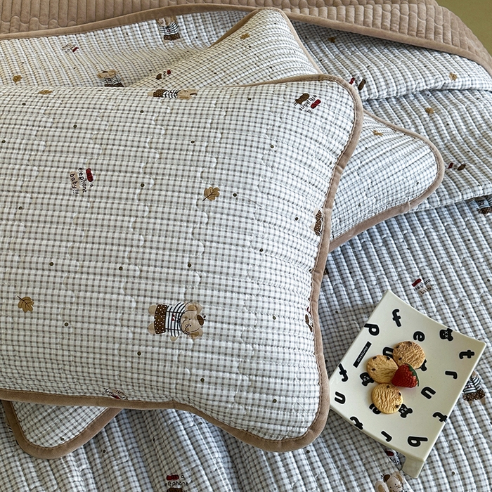 91家纺网 家纺一手货源 找家纺 凌云家纺 2026新款A类13372全棉床盖一面棉一面绒 爱丁堡