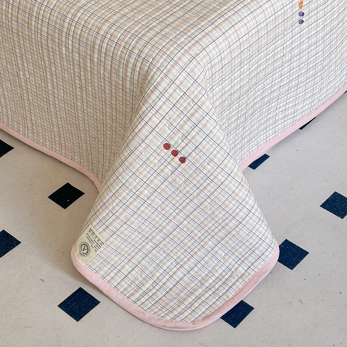 91家纺网 家纺一手货源 找家纺 凌云家纺 2026新款A类13372全棉床盖一面棉一面绒 静若幽兰