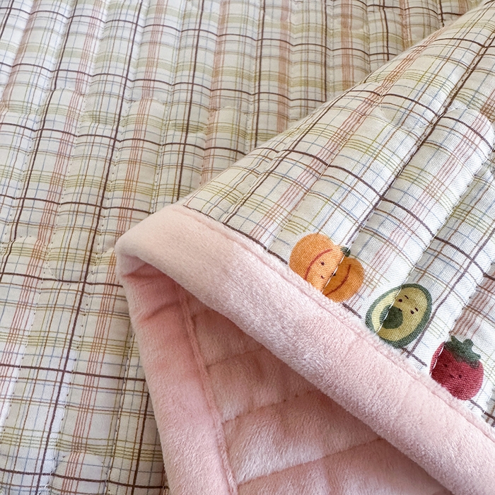 91家纺网 家纺一手货源 找家纺 凌云家纺 2026新款A类13372全棉床盖一面棉一面绒 静若幽兰