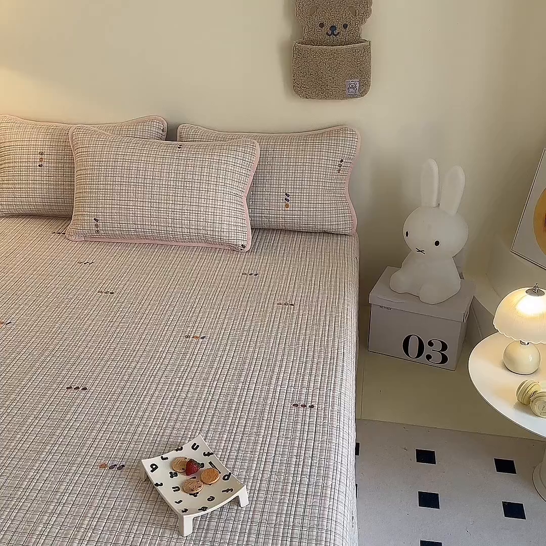 91家纺网 家纺一手货源 找家纺 凌云家纺 2026新款A类13372全棉床盖一面棉一面绒 静若幽兰