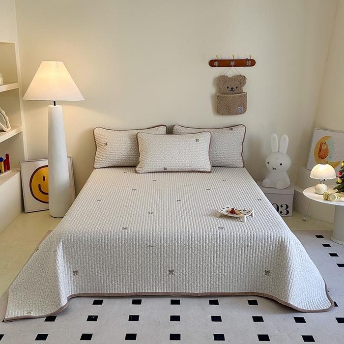 91家纺网 家纺一手货源 找家纺 凌云家纺 2026新款A类13372全棉床盖一面棉一面绒 琉璃