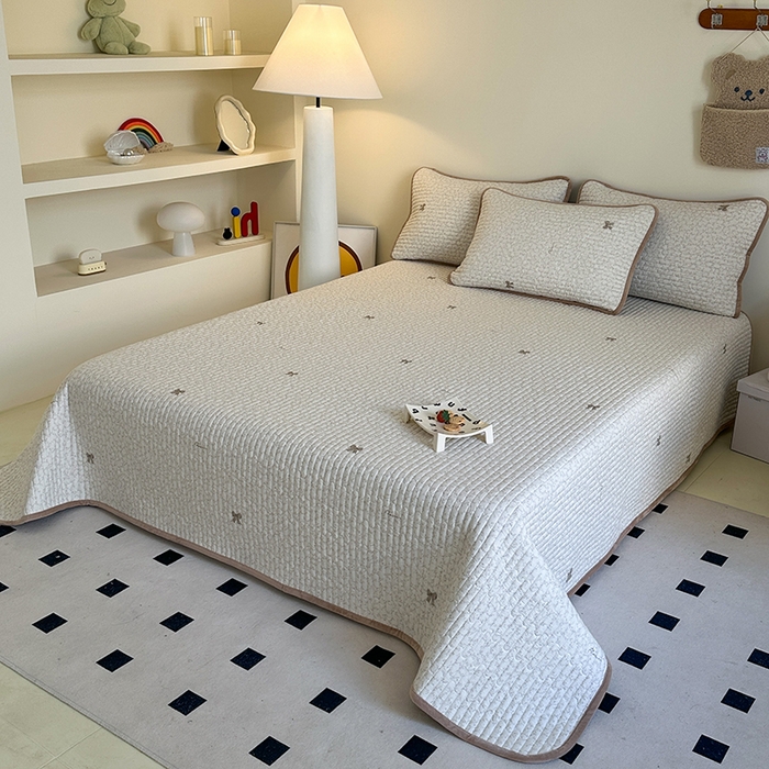 91家纺网 家纺一手货源 找家纺 凌云家纺 2026新款A类13372全棉床盖一面棉一面绒 琉璃