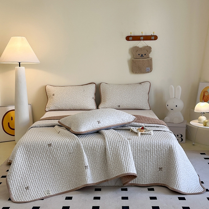 91家纺网 家纺一手货源 找家纺 凌云家纺 2026新款A类13372全棉床盖一面棉一面绒 琉璃