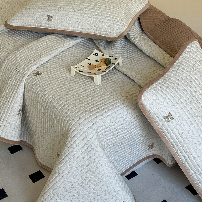 91家纺网 家纺一手货源 找家纺 凌云家纺 2026新款A类13372全棉床盖一面棉一面绒 琉璃