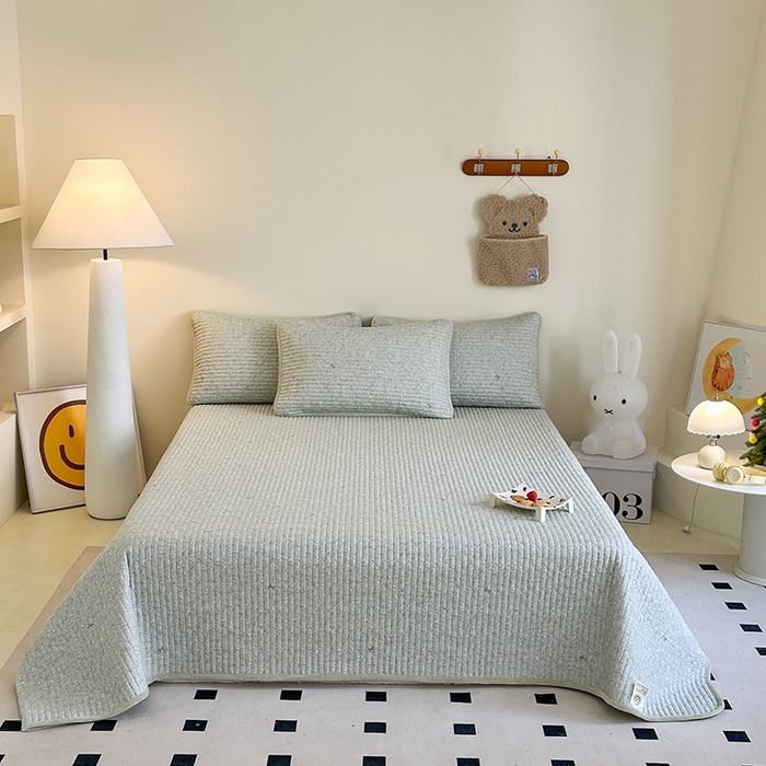 91家纺网 家纺一手货源 找家纺 凌云家纺 2026新款A类13372全棉床盖一面棉一面绒 沐雨倾城