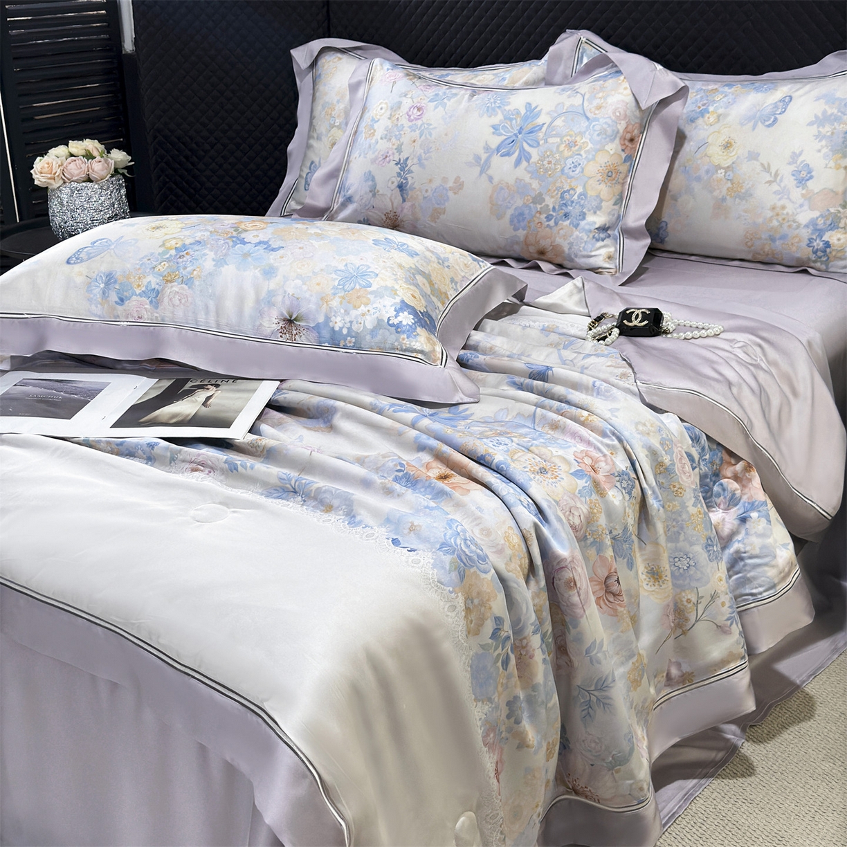 91家纺网 家纺一手货源 找家纺 （总）朵希曼 2026新款60天丝镂空夏被四件套系列（控价：夏被线上券后不低于239 夏被四件套线上券后不低于369)