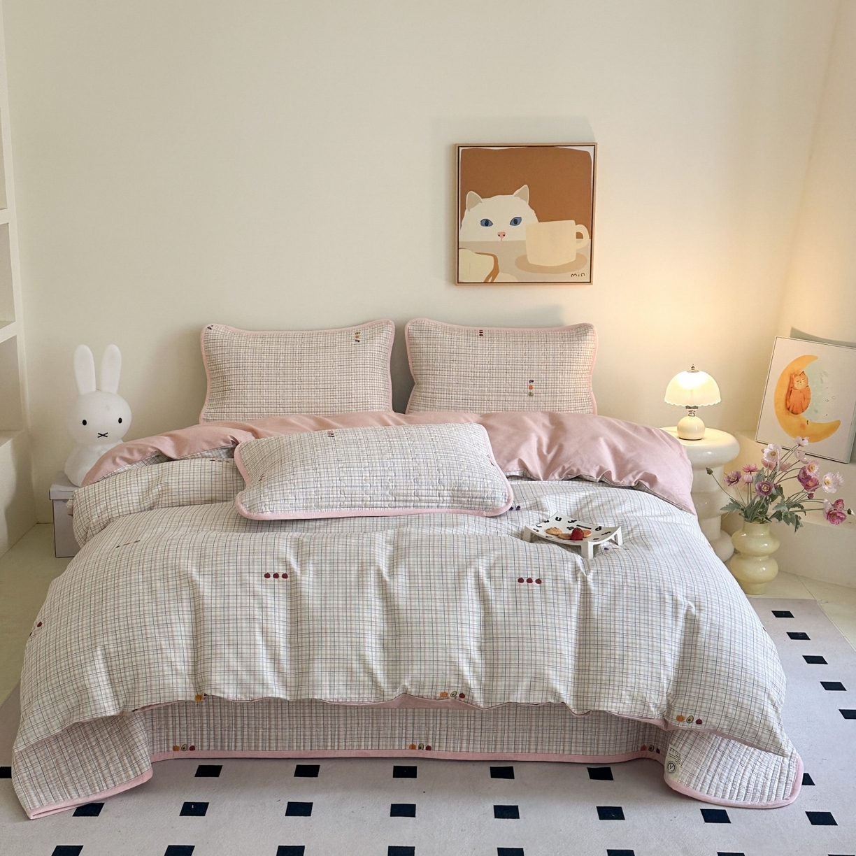 91家纺网 家纺一手货源 找家纺 凌云家纺 2026新款A类13372全棉床盖四件套 静若幽兰