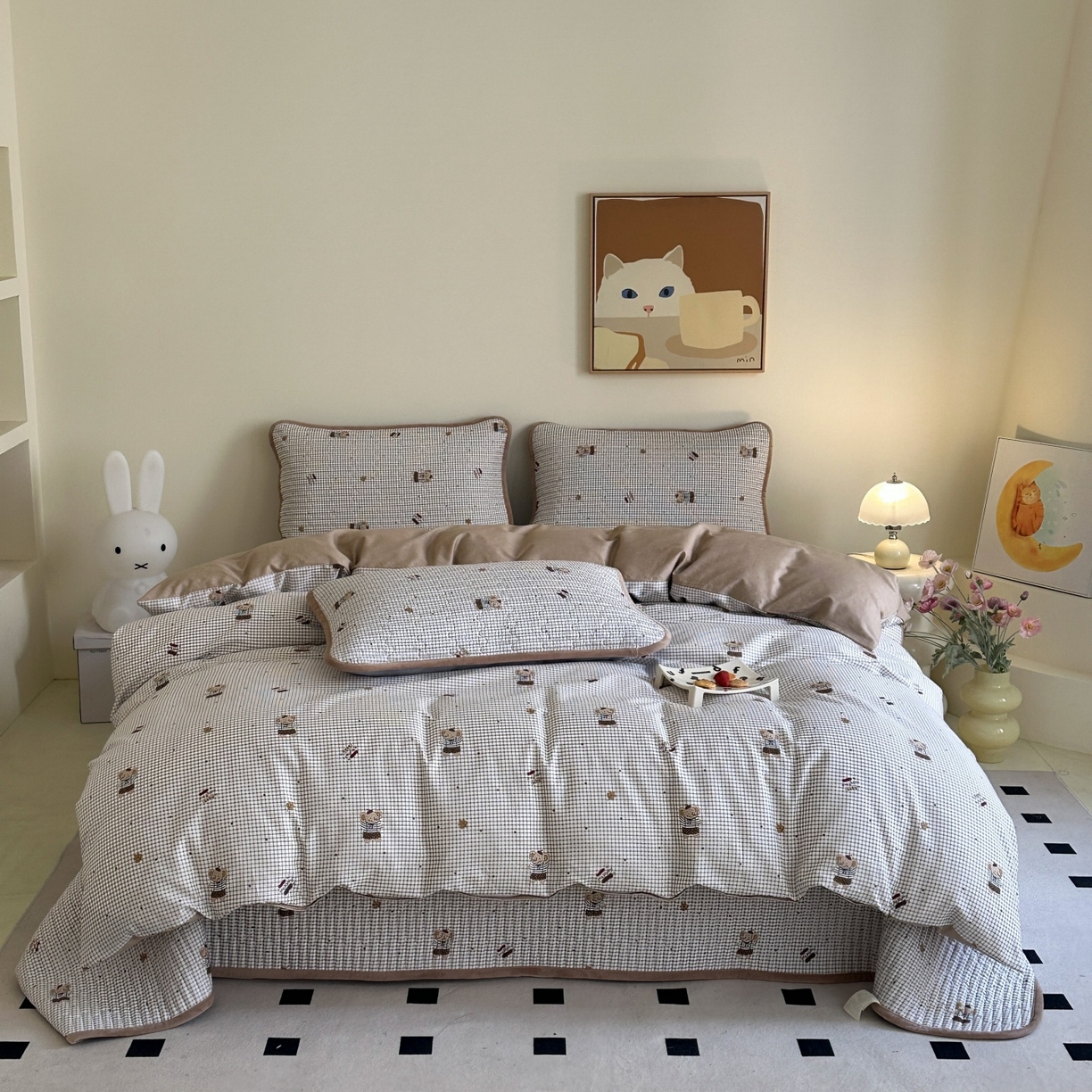 91家纺网 家纺一手货源 找家纺 凌云家纺 2026新款A类13372全棉床盖四件套 爱丁堡