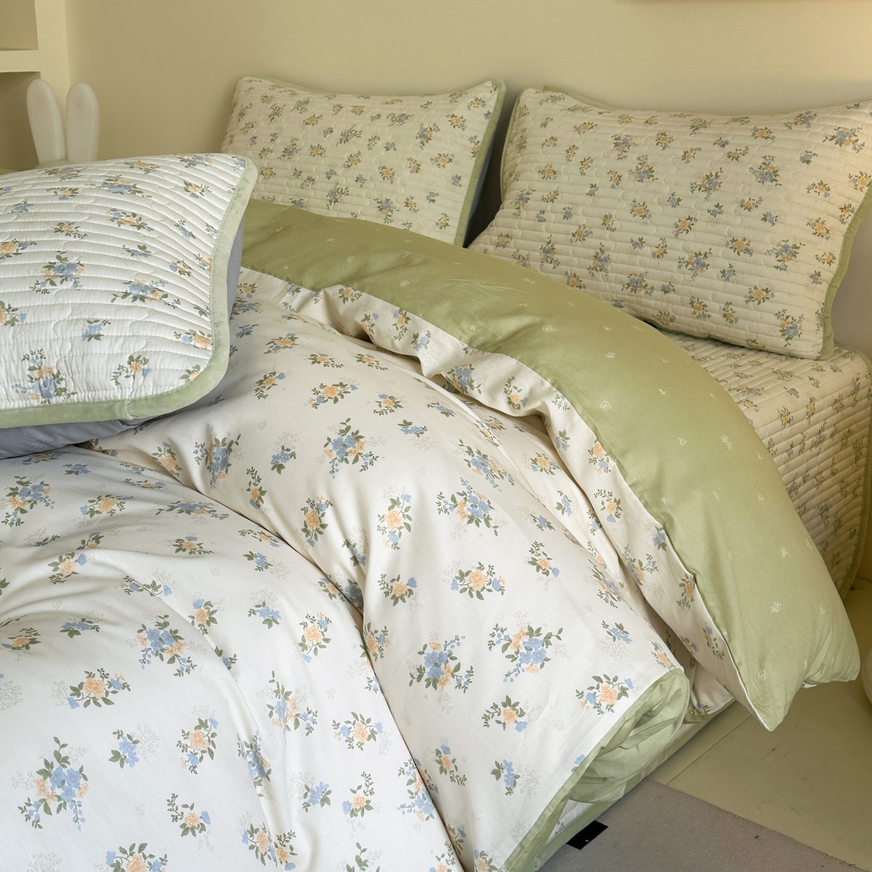 91家纺网 家纺一手货源 找家纺 凌云家纺 2026新款A类13372全棉床盖四件套 沐雅清风