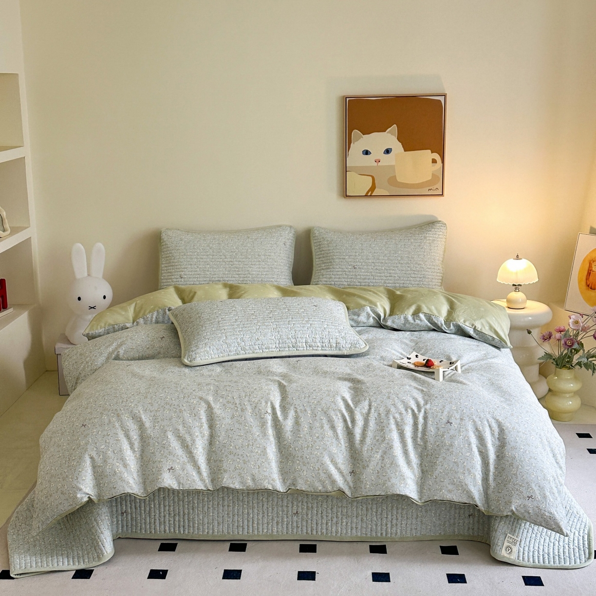 91家纺网 家纺一手货源 找家纺 凌云家纺 2026新款A类13372全棉床盖四件套 沐雨倾城