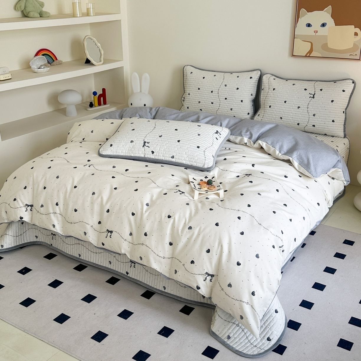 91家纺网 家纺一手货源 找家纺 凌云家纺 2026新款A类13372全棉床盖四件套 花蜜