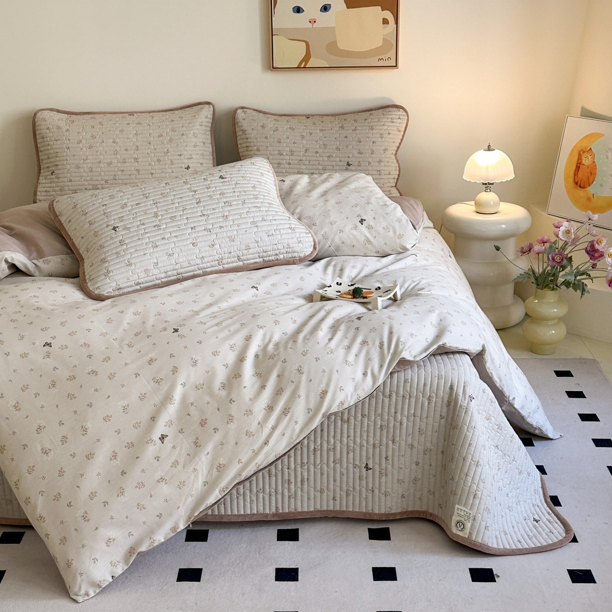 91家纺网 家纺一手货源 找家纺 凌云家纺 2026新款A类13372全棉床盖四件套 奢香夫人