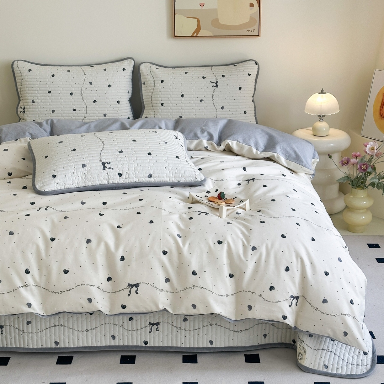 91家纺网 家纺一手货源 找家纺 凌云家纺 2026新款A类13372全棉床盖四件套 花蜜