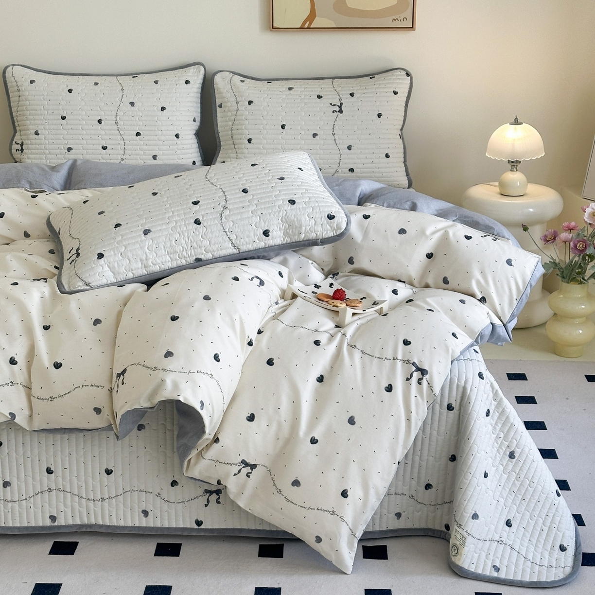 91家纺网 家纺一手货源 找家纺 凌云家纺 2026新款A类13372全棉床盖四件套 花蜜