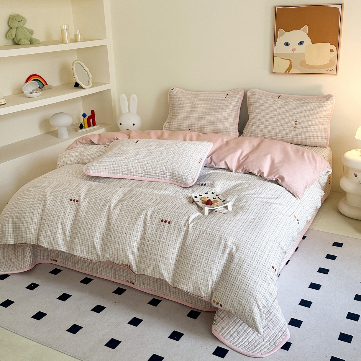 91家纺网 家纺一手货源 找家纺 凌云家纺 2026新款A类13372全棉床盖四件套 静若幽兰