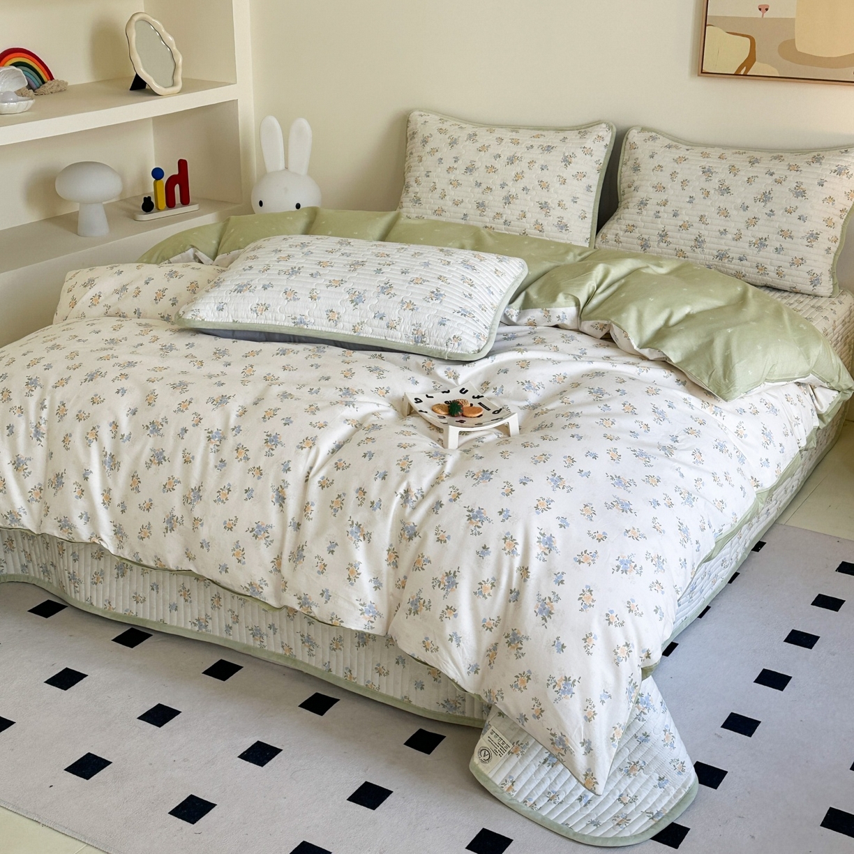 91家纺网 家纺一手货源 找家纺 凌云家纺 2026新款A类13372全棉床盖四件套 沐雅清风