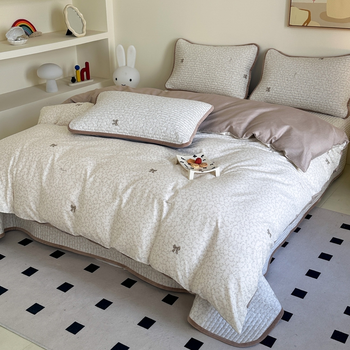 91家纺网 家纺一手货源 找家纺 凌云家纺 2026新款A类13372全棉床盖四件套 琉璃