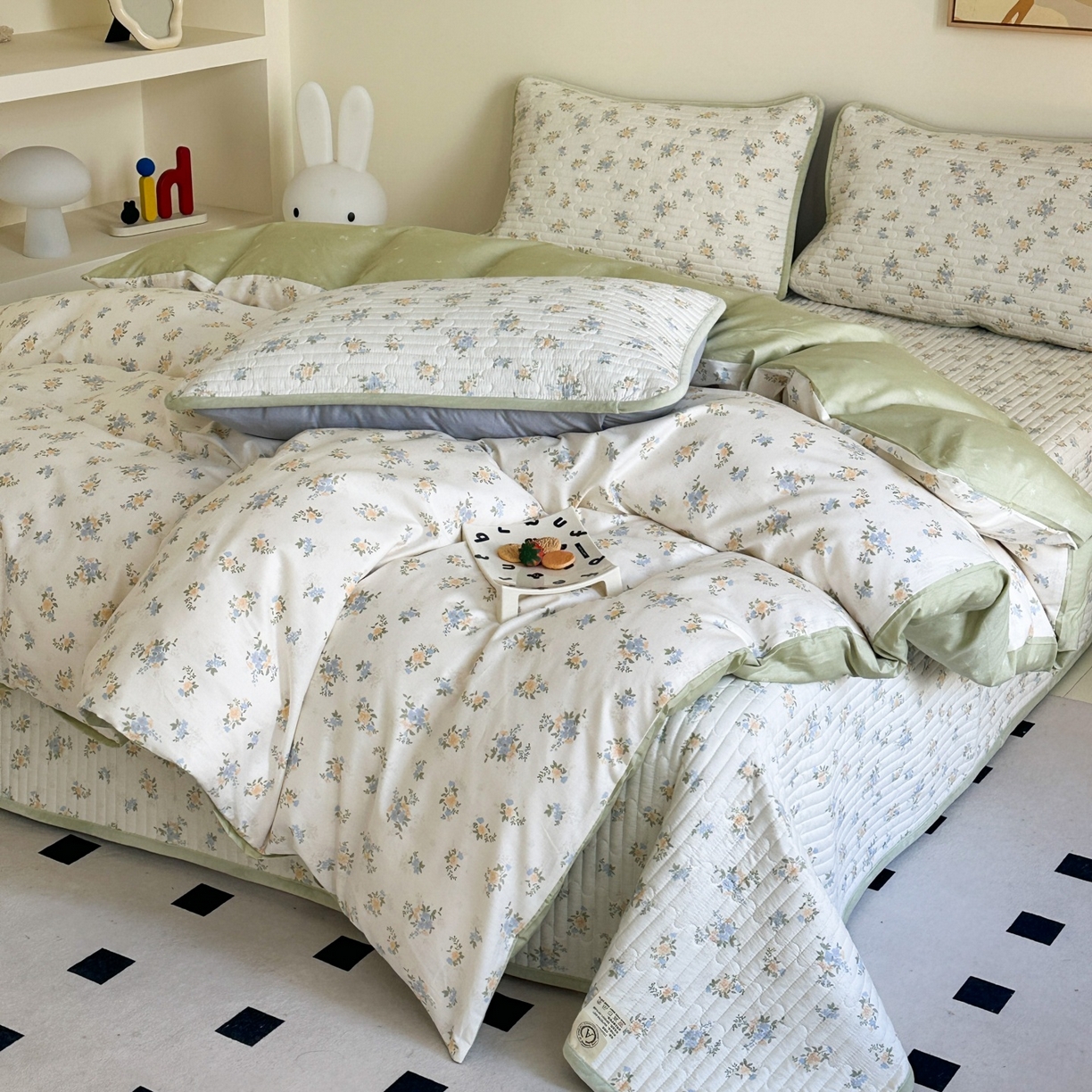 91家纺网 家纺一手货源 找家纺 凌云家纺 2026新款A类13372全棉床盖四件套 沐雅清风