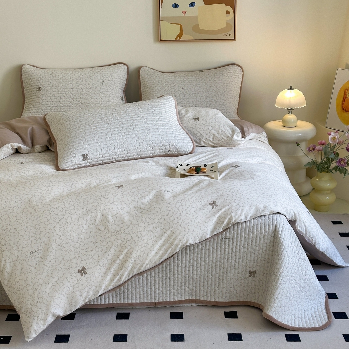 91家纺网 家纺一手货源 找家纺 凌云家纺 2026新款A类13372全棉床盖四件套 琉璃