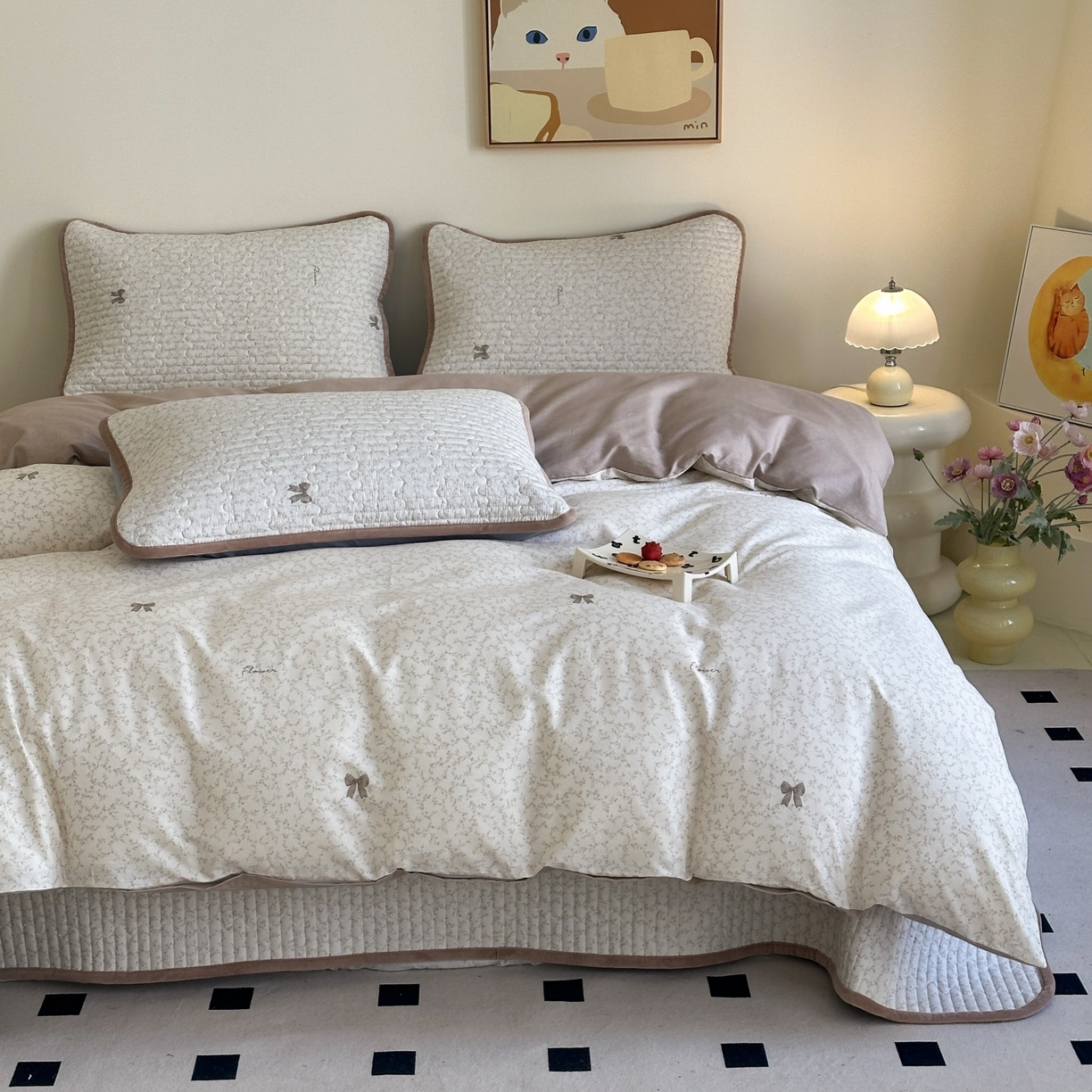 91家纺网 家纺一手货源 找家纺 凌云家纺 2026新款A类13372全棉床盖四件套 琉璃