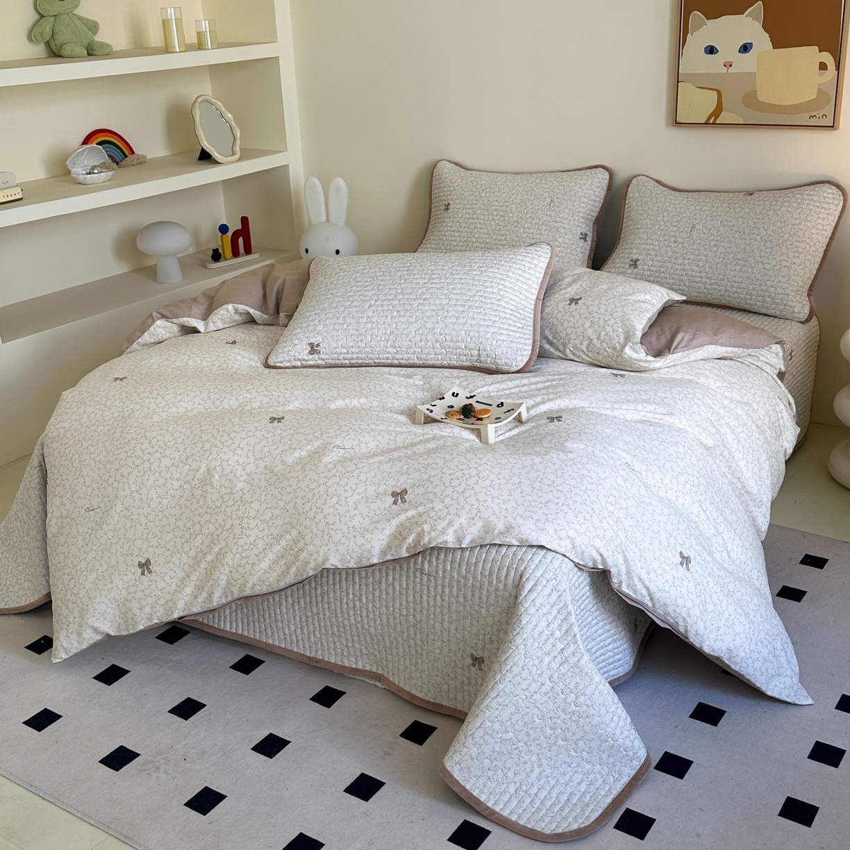 91家纺网 家纺一手货源 找家纺 凌云家纺 2026新款A类13372全棉床盖四件套 琉璃