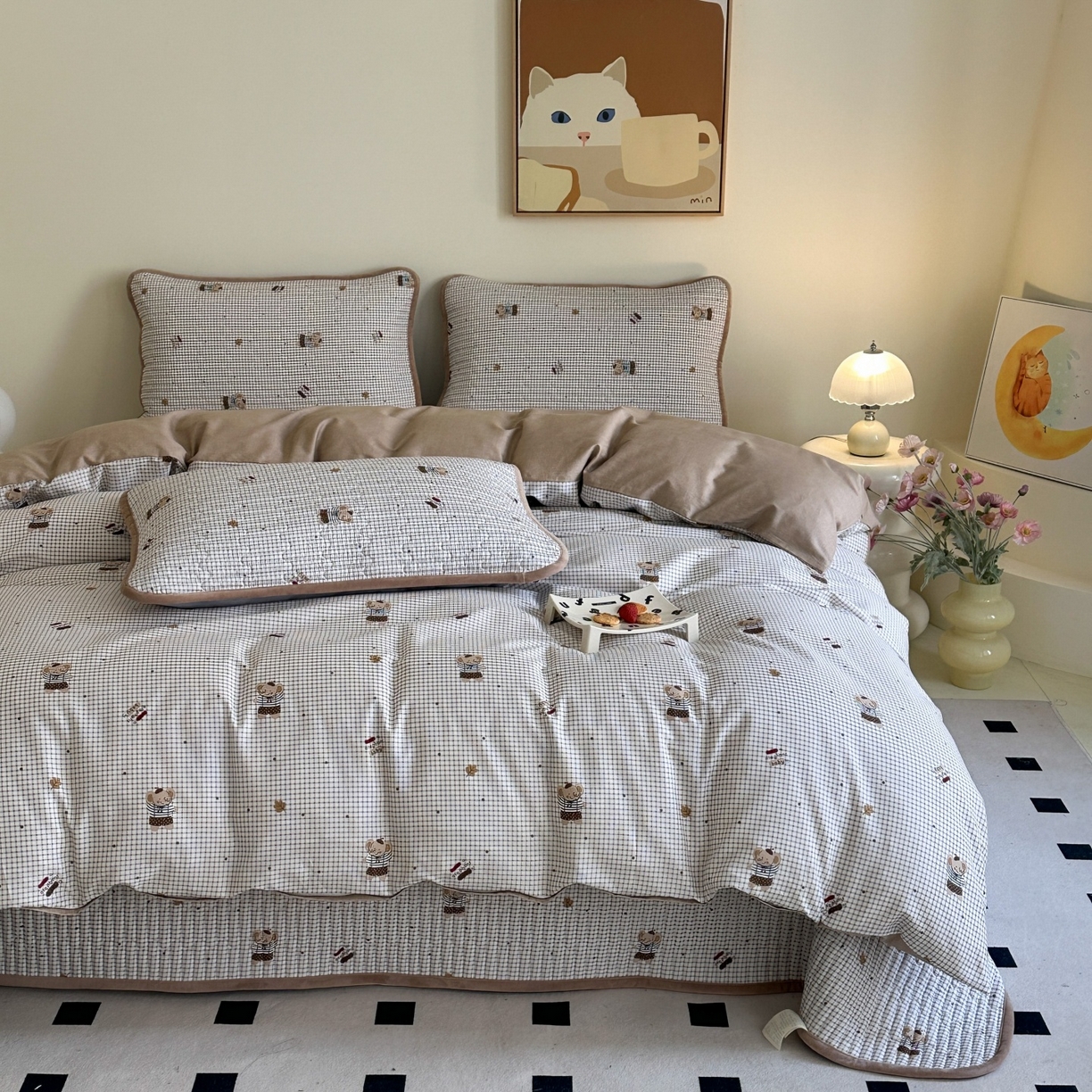 91家纺网 家纺一手货源 找家纺 凌云家纺 2026新款A类13372全棉床盖四件套 爱丁堡