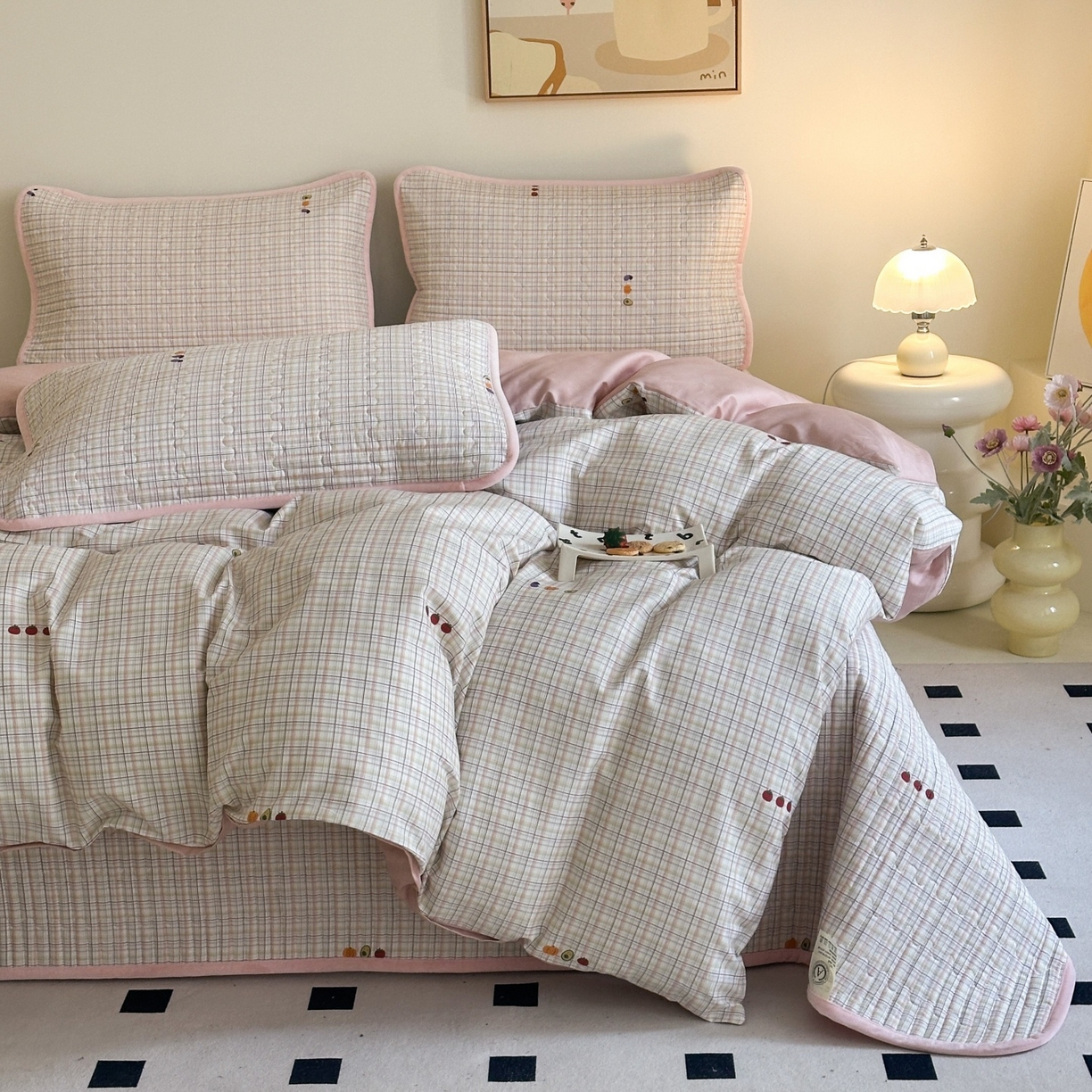 91家纺网 家纺一手货源 找家纺 凌云家纺 2026新款A类13372全棉床盖四件套 静若幽兰