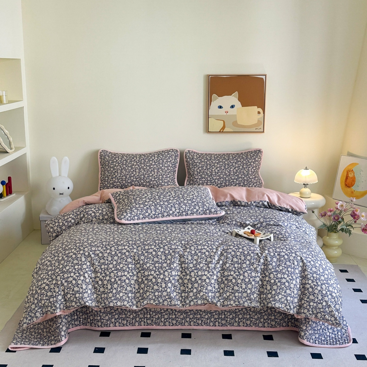 91家纺网 家纺一手货源 找家纺 凌云家纺 2026新款A类13372全棉床盖四件套 春汐