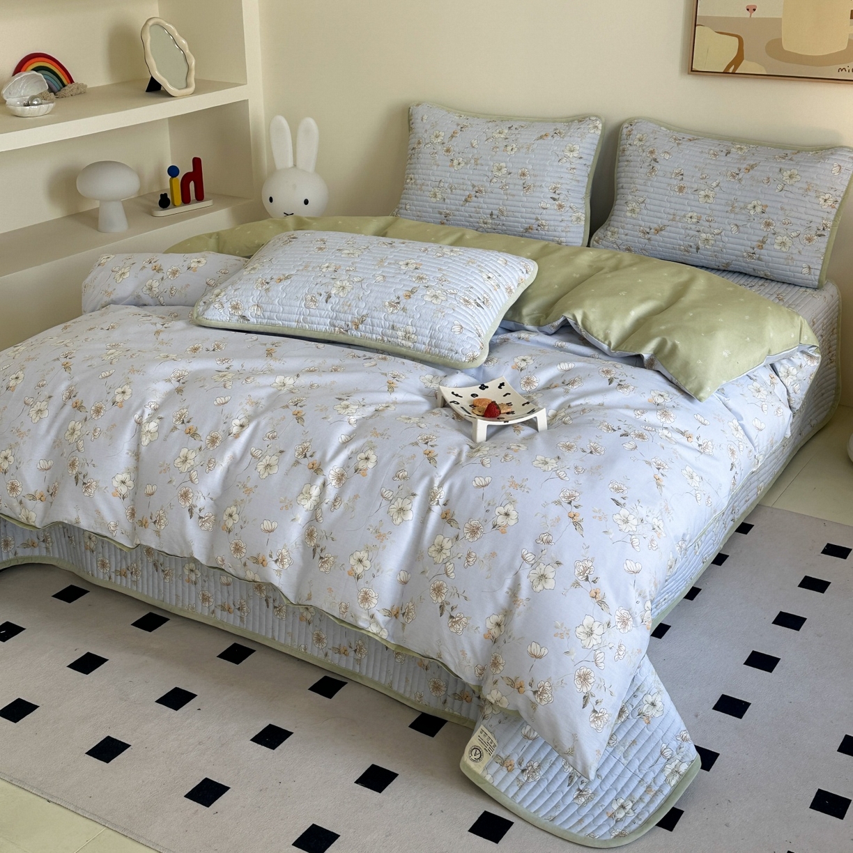 91家纺网 家纺一手货源 找家纺 凌云家纺 2026新款A类13372全棉床盖四件套 漫步云端