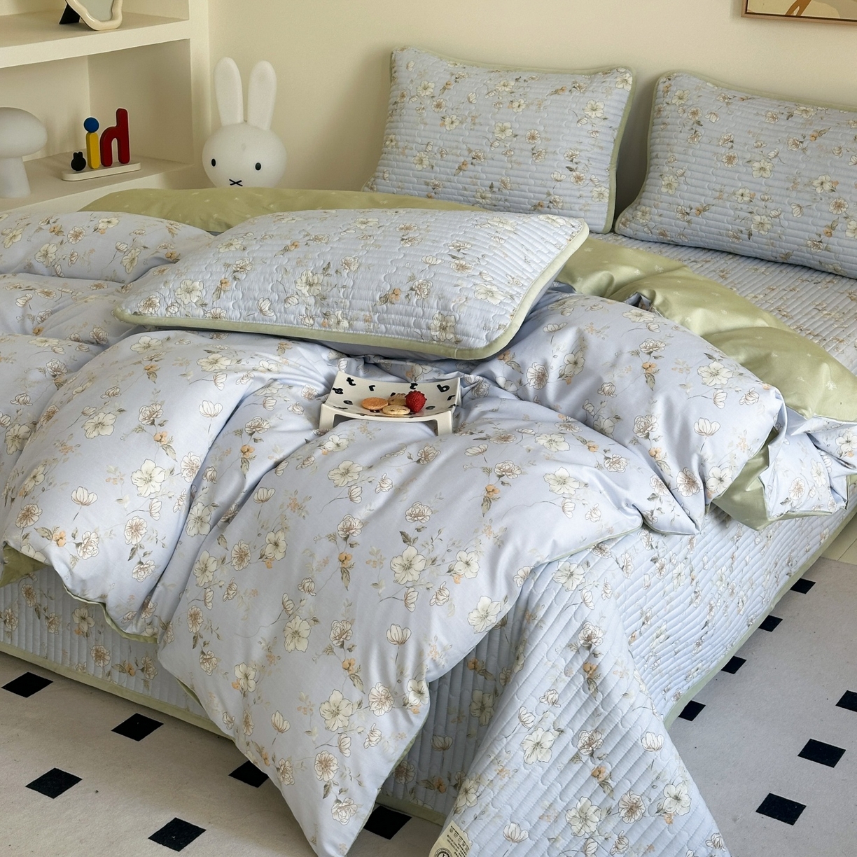 91家纺网 家纺一手货源 找家纺 凌云家纺 2026新款A类13372全棉床盖四件套 漫步云端