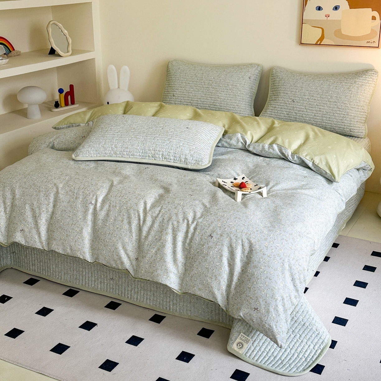 91家纺网 家纺一手货源 找家纺 凌云家纺 2026新款A类13372全棉床盖四件套 沐雨倾城