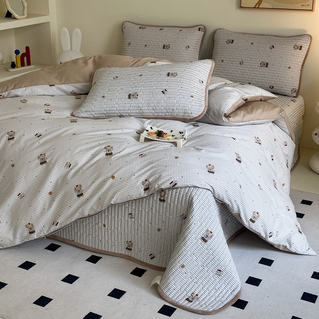 91家纺网 家纺一手货源 找家纺 凌云家纺 2026新款A类13372全棉床盖四件套 爱丁堡