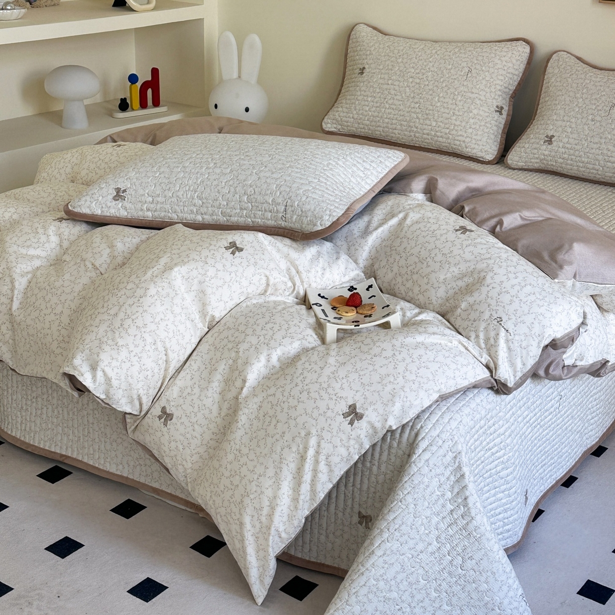 91家纺网 家纺一手货源 找家纺 凌云家纺 2026新款A类13372全棉床盖四件套 琉璃