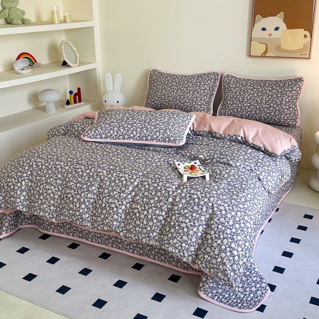 91家纺网 家纺一手货源 找家纺 凌云家纺 2026新款A类13372全棉床盖四件套 春汐