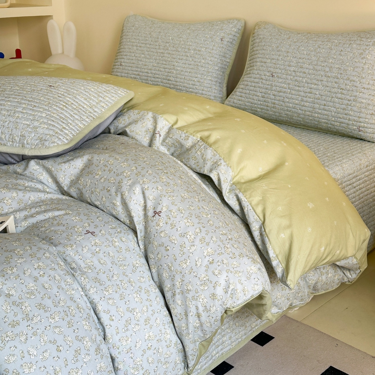 91家纺网 家纺一手货源 找家纺 凌云家纺 2026新款A类13372全棉床盖四件套 沐雨倾城