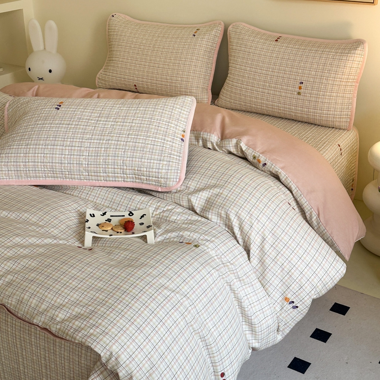 91家纺网 家纺一手货源 找家纺 凌云家纺 2026新款A类13372全棉床盖四件套 静若幽兰