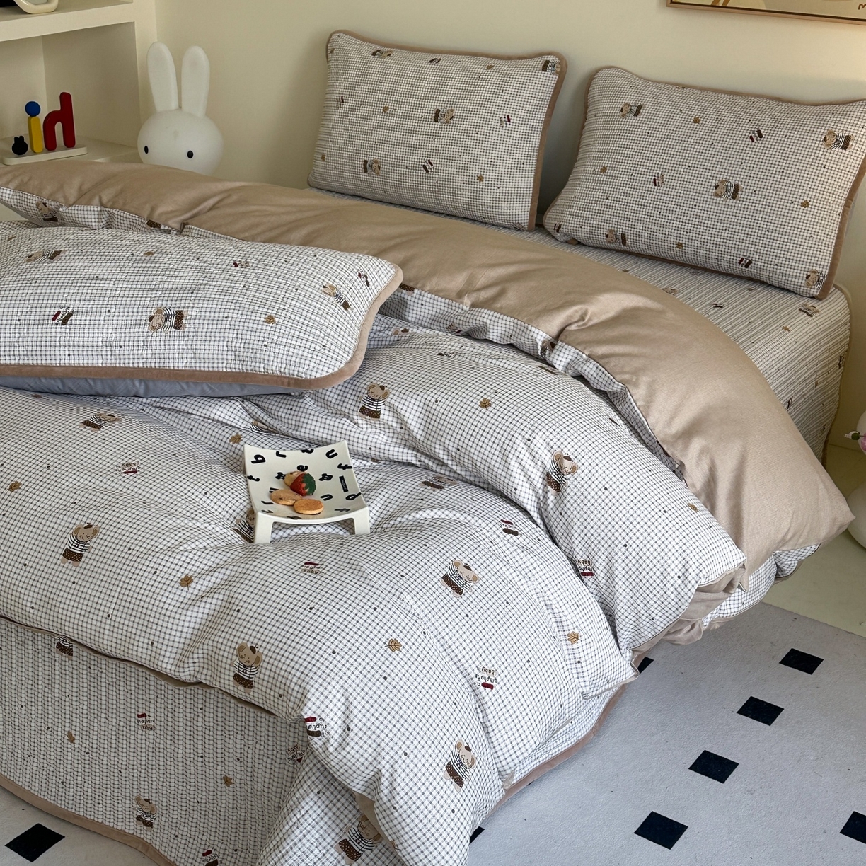 91家纺网 家纺一手货源 找家纺 凌云家纺 2026新款A类13372全棉床盖四件套 爱丁堡