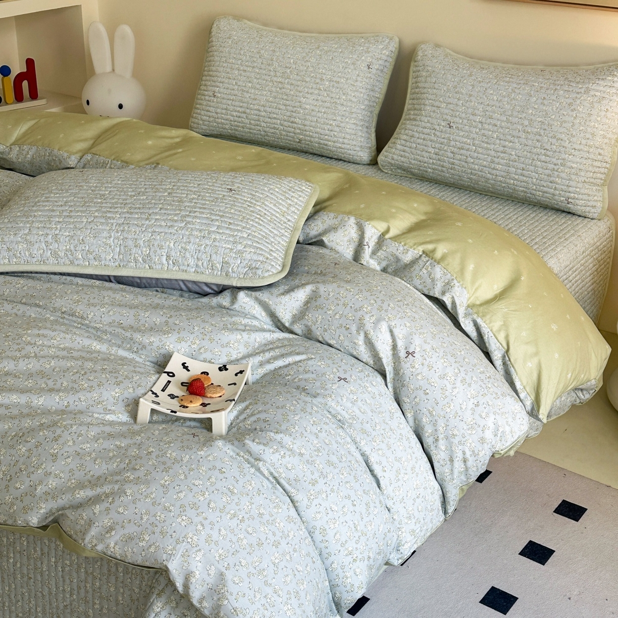 91家纺网 家纺一手货源 找家纺 凌云家纺 2026新款A类13372全棉床盖四件套 沐雨倾城