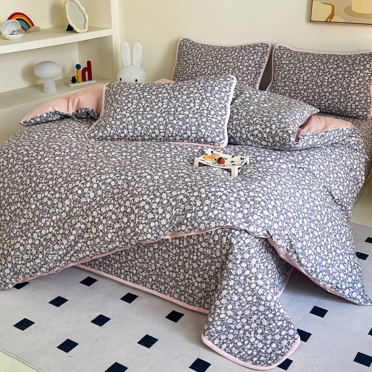 91家纺网 家纺一手货源 找家纺 凌云家纺 2026新款A类13372全棉床盖四件套 春汐