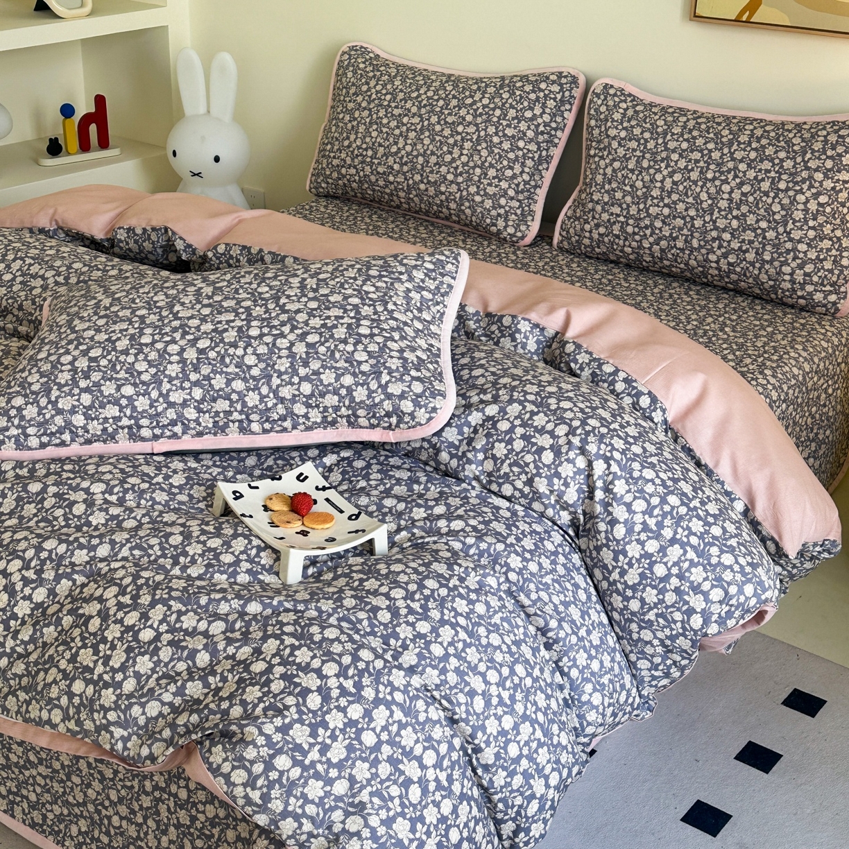 91家纺网 家纺一手货源 找家纺 凌云家纺 2026新款A类13372全棉床盖四件套 春汐