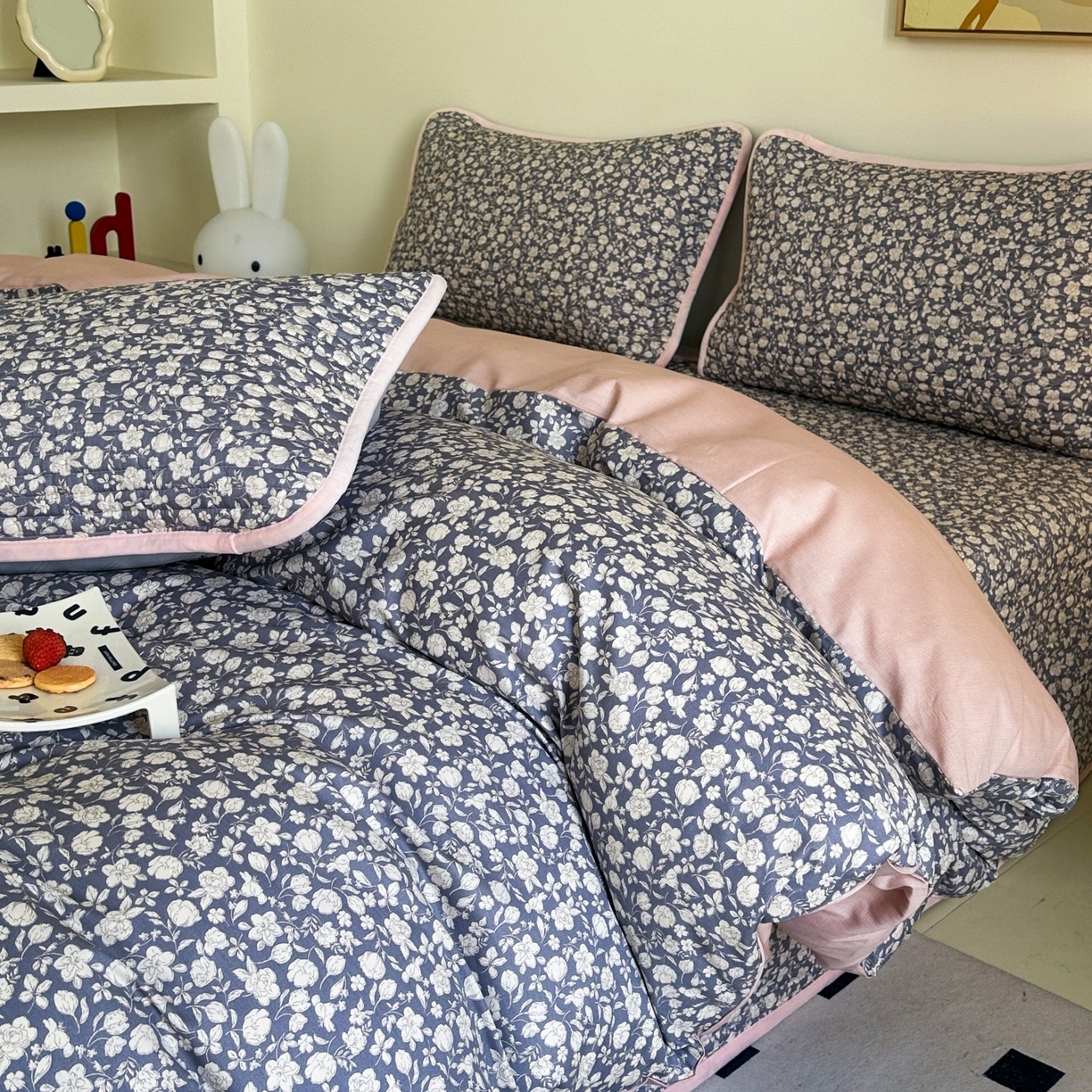 91家纺网 家纺一手货源 找家纺 凌云家纺 2026新款A类13372全棉床盖四件套 春汐